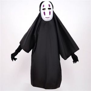 Déguisement Le Voyage de Chihiro Kaonashi FONGWAN Kit Costume de Fête pour Cosplay Enfants, 150cm - Noir