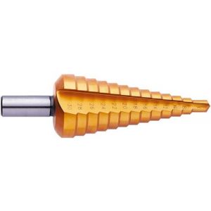 Foret &eacute;tag&eacute; hSS 4 &ndash; 20 mm Exact Tin 5347 longueur totale 67 mm tige &agrave; 3 faces 1 pz.