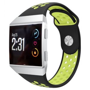Strap-it Bracelet sport - compatible pour Fitbit Ionic (noir/jaune)