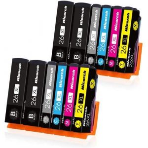Cartouche compatible - 12x Cartouches d'encre Epson 26 xl T2621 T2631 T2632 T2633 T2634 compatible Epson Expression Premium XP-600 XP-615 XP-510