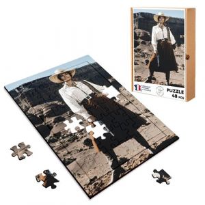 Puzzle en bois 48 Pièces Fabulous - Femme Cowboy Western Revolver (28 x 20 cm)