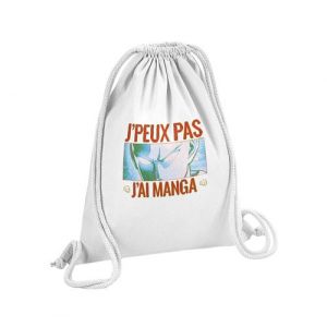 Fabulous Sac de Gym en Coton Blanc J'peux Pas J'ai Manga Saitama 12 Litres