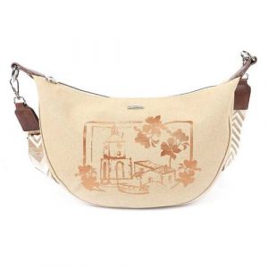 Les Tropeziennes par M.Belarbi - Sac bandouli&egrave;re "Oliana" - beige - 28 x 19 x 8 cm - Beige