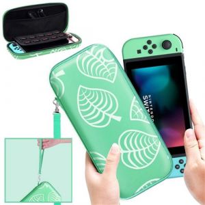 Pochette de transport et housse protection d'écran Animal Crossing pour Nintendo Switch + 2 x casquettes en silicone