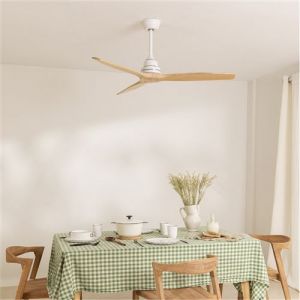 WIND WOOD - Ventilateur de plafond 75W silencieux Ø132 cm 100% bois