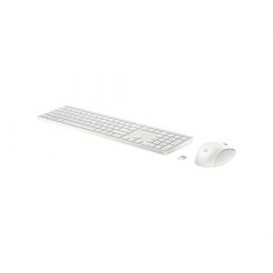 HP 650 - Ensemble clavier et souris - sans fil - 2.4 GHz - QWERTY - Anglais - blanc - pour Laptop 15-dw1025nk; Pavilion Plus Laptop 14-eh0660nd
