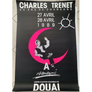 Charles TRENET - 50 ans de chansons - 1989 Concert - 80x120cm - Affiche