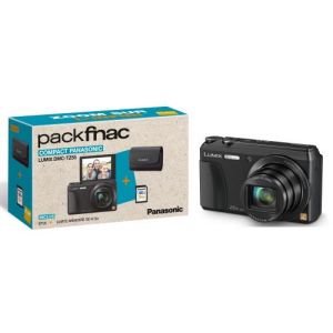 Pack Fnac : Panasonic Lumix DMC-TZ55 WiFi, Noir + Etui + Carte mémoire SD 8 Go