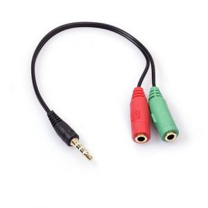Adaptateur jack male vers 2 x jack femelles (micro + casque)