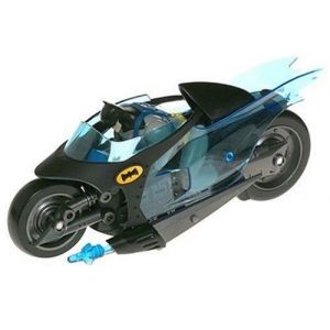 Figure de Batman animée et véhicule Batcycle