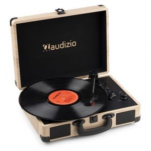 Audizio RP116LW Platine Vinyle Rétro avec Bluetooth IN & OUT, Haut-Parleurs Intégrés – Frêne