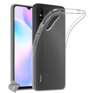Coque silicone gel fine pour Xiaomi Redmi 9A + film ecran - TPU TRANSPARENT - htdmobiles