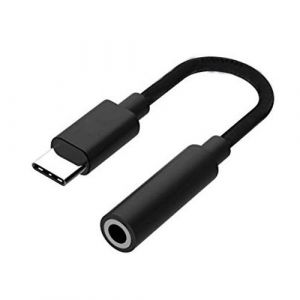 Cable adaptateur USB C (type C) vers prise casque audio jack audio 3,5 - Noir