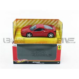 Voiture Miniature de Collection HOTWHEELS (MATTEL) 1-43 - FERRARI 458 Italia - Red - T8417