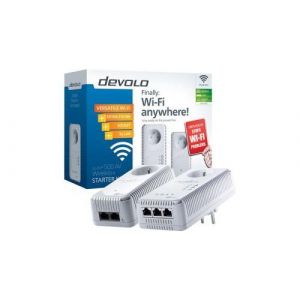 devolo dLAN 500 AV Wireless+ - Starter Kit - adaptateur CPL commutateur 3 ports - HomePlug AV (HPAV) Bi-bande - Branchement mural