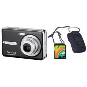 Pentax Optio E75 + Etui + Carte SD 2 Go