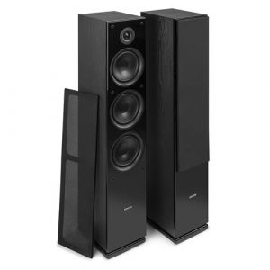 Paire Enceintes Colonne Fenton Shf80b Hifi 3 Voies Enceintes Passive Haute Qualité 500W Noir