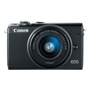 Canon EOS M100 - Appareil photo numérique - sans miroir - 24.2 MP - APS-C - 1080p / 60 pi/s - 3x zoom optique lentille EF-M 15-45 mm - Wi-Fi, NFC, Bluetooth - noir