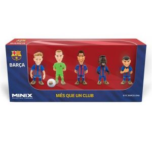 Pack de 5 Figurines Minix Football Stars FC Barcelone De Jong Ter Stegen Ansu Fati Lewandowski Pedri