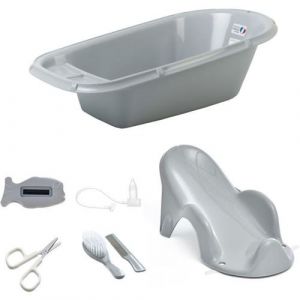 Baignoire B&eacute;b&eacute; + Transat de bain + Thermometre + Brosse et peigne + Ciseaux + Mouche b&eacute;b&eacute;