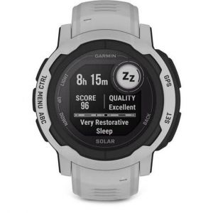 Garmin Instinct 2 Solar - 45 mm - gris brume - montre de sport avec bande - silicone - taille du poignet : 135-230 mm - monochrome - 32 Mo - Bluetooth, ANT+ - 53 g