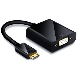 INECK&reg; Cable Adaptateur - Mini HDMI a VGA femelle video Cable d'adaptateur 1080P pour NoteBook PC - Noir
