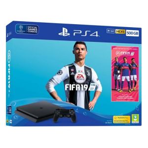 Pack Console Sony PS4 Slim 500 Go Noir + FIFA 19