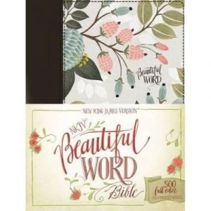 NKJV, Beautiful Word Bible, Cloth over Board, Multi-color Floral, Red Letter Edition