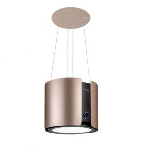 Hotte aspirante - Klarstein Skyfall Smart - Hotte en îlot - Ø45cm - 402m³/h - LED - Doré