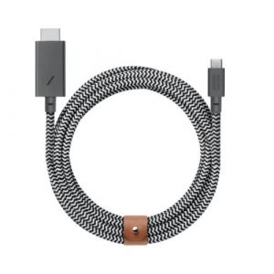 Câble Native Union USB-C vers HDMI 3 m Noir et Blanc