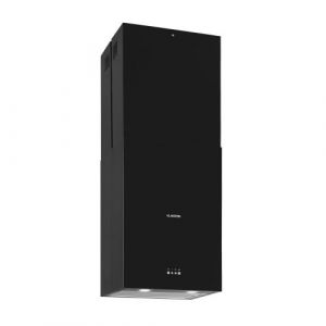 Klarstein Structura Hotte îlot aspirante , recyclage et évacuation de l'air, 641m³/h max, éclairage LED , classe A, acier noir