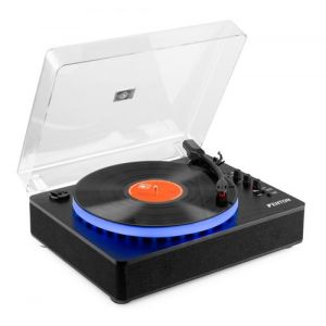 Fenton RP162LED Platine Vinyle Bluetooth avec LEDs et Haut-Parleurs Int&eacute;gr&eacute;s - Noir, 33, 45 et 78 Tours
