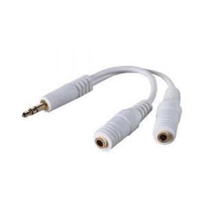 INECK® cable adaptateur Blanc Audio jack 3,5mm Male vers 2 Femelle