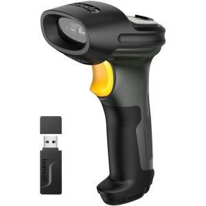 Scanner de codes à barres sans fil 1d, lecteur de codes à barres bluetooth, 100 mètres de portée de transmission, lire les codes-barres sur l'écran