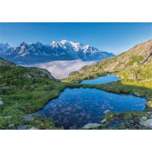 Puzzle adulte paysage : massif du mont blanc lacs des cheserys - 1500 pieces - nathan collection montagne et evasion