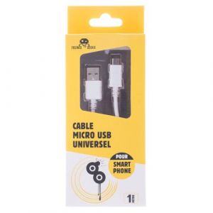 C&acirc;ble universel Freaks And Geeks Micro USB Blanc 1 m