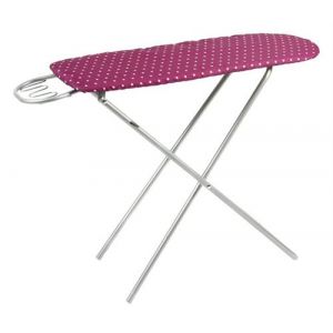 Table planche a repasser en metal 70 cm enfant - pliable, hauteur reglable 52-56 cm - rose lilas /pois - jouet imitation - menage