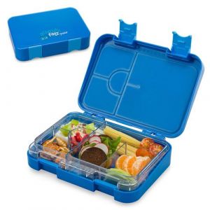 Boîte repas - Junior Schmatzfatz - Boîte à goûter - 6 compartiments - 21,3x15x4,5cm - Sans BPA - Bleu
