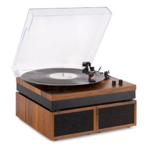 Fenton RP165 Platine vinyle Bluetooth avec 2 enceintes - Bois, 3 vitesses de lecture 33, 45 et 78 Tours