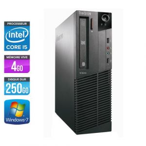 Unité centrale Lenovo ThinkCentre M81 SFF - Noir - Intel Core i5-2400 / 3.10 GHz - RAM 4 Go - HDD 250 Go - DVDRW - Gigabit Ethernet - Windows 7 Professionnel