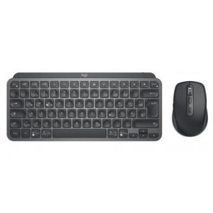Logitech MX Keys Mini Combo for Business - Ensemble clavier et souris - r&eacute;tro&eacute;clair&eacute; - sans fil - 2.4 GHz, Bluetooth LE - QWERTZ - Allemand - graphite