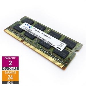 Barrette Mémoire 2Go RAM DDR3 Samsung M471B5673FH0-CH9 SO-DIMM PC3-10600 1333MHz 2Rx8