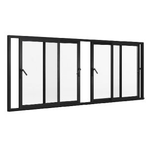 Fenêtre ALU coulissante 4 vantaux 2 rails rails avec pose