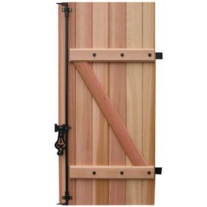 Volet battant BOIS Red Cedar Lames Verticales 27 mm 3 vantaux