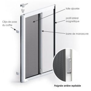 Moustiquaire enroulable lat&eacute;rale 1 vantail avec pose