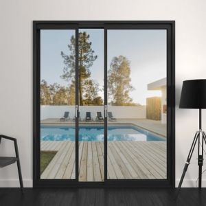 Fenêtre à galandage ALU 2 vantaux 1 rail