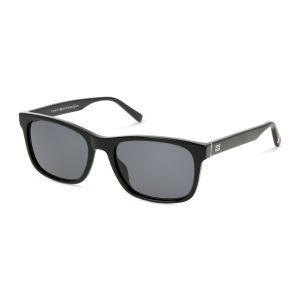 Tommy Hilfiger 1753/S Lunettes de Soleil Homme - Rectangle Noir - Possibilité de verres correcteurs - Adaptable à la vue
