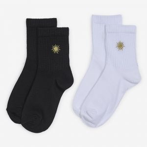 Mid Crew Sunshine 2pk  Blanc/noir   - Enfant -
