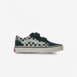Old Skool Check  Vert/blanc   - Enfant -