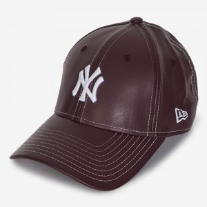 9forty Women Ny Topstitch Pu  Bordeaux/blanc